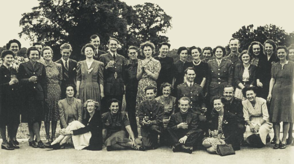 A rare group photo of staff from Hut 3 and Hut 6 taken towards the end of World War Two